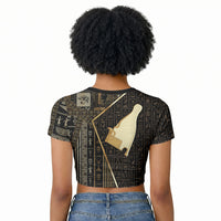 Egypt Hedjet Crown Raglan Cropped T shirt Ancient Mythology Upper Pharaoh