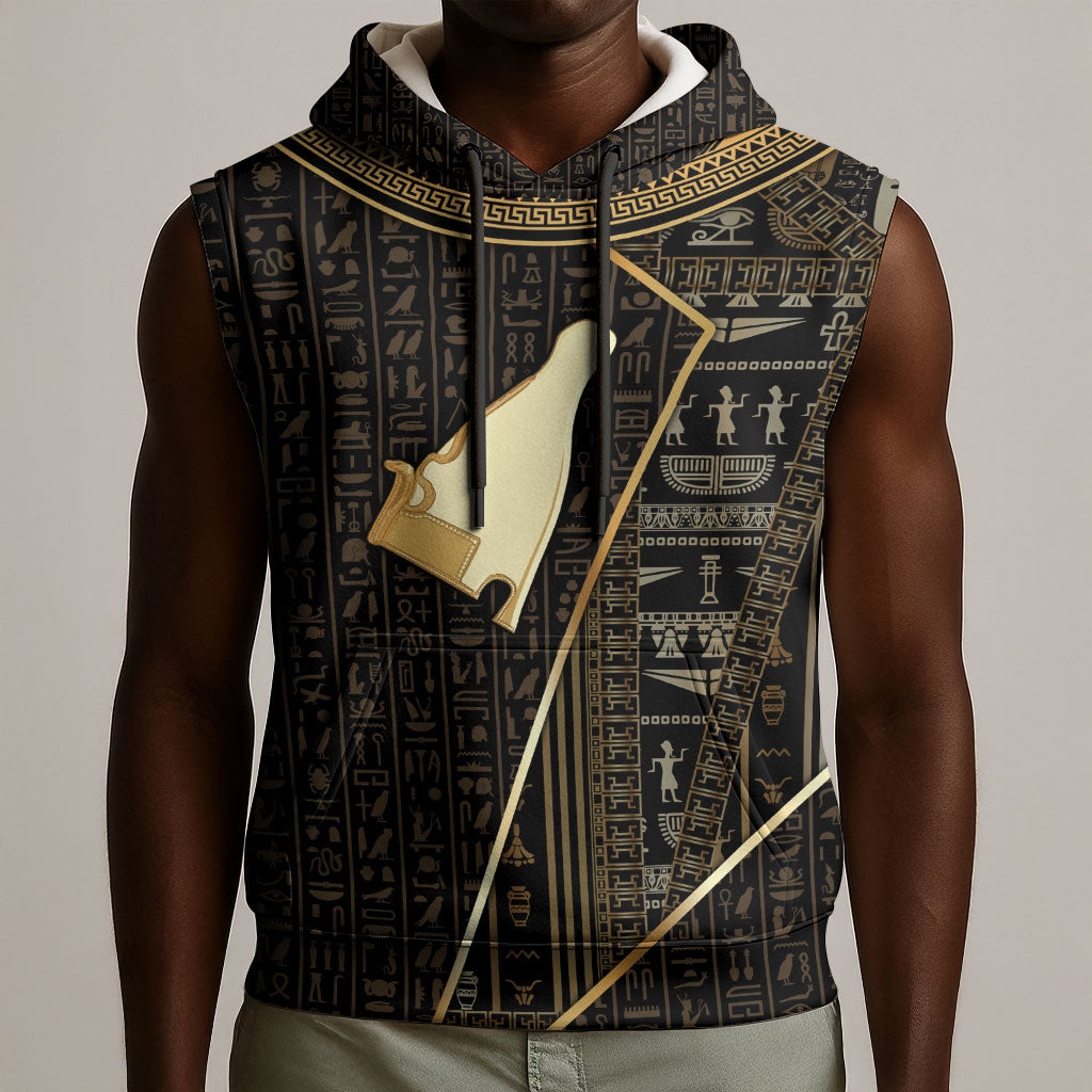 Egypt Hedjet Crown Sleeveless Hoodie Ancient Mythology Upper Pharaoh
