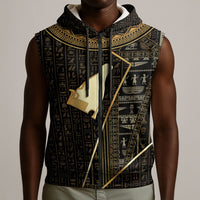 Egypt Hedjet Crown Sleeveless Zip Hoodie Ancient Mythology Upper Pharaoh