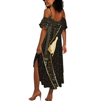 Egypt Hedjet Crown Summer Maxi Dress Ancient Mythology Upper Pharaoh