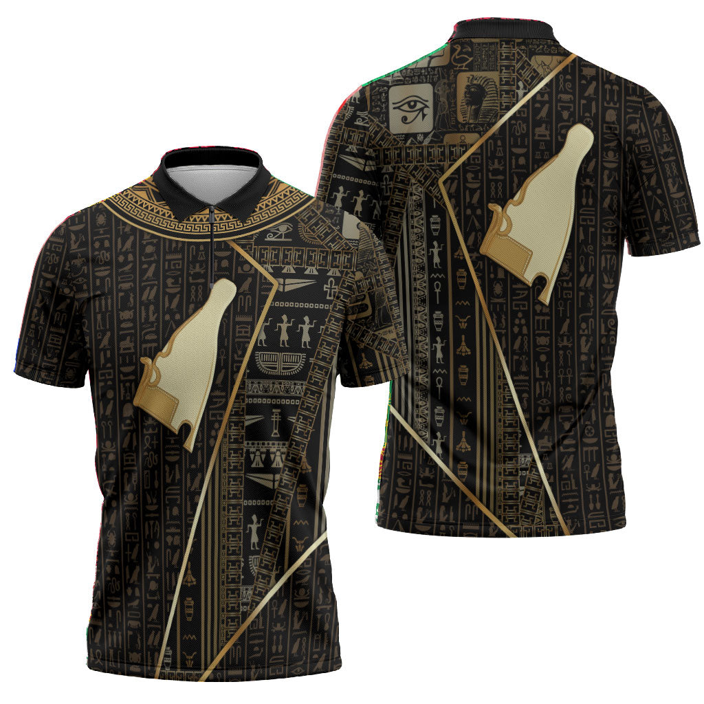 Egypt Hedjet Crown Zipper Polo Shirt Ancient Mythology Upper Pharaoh