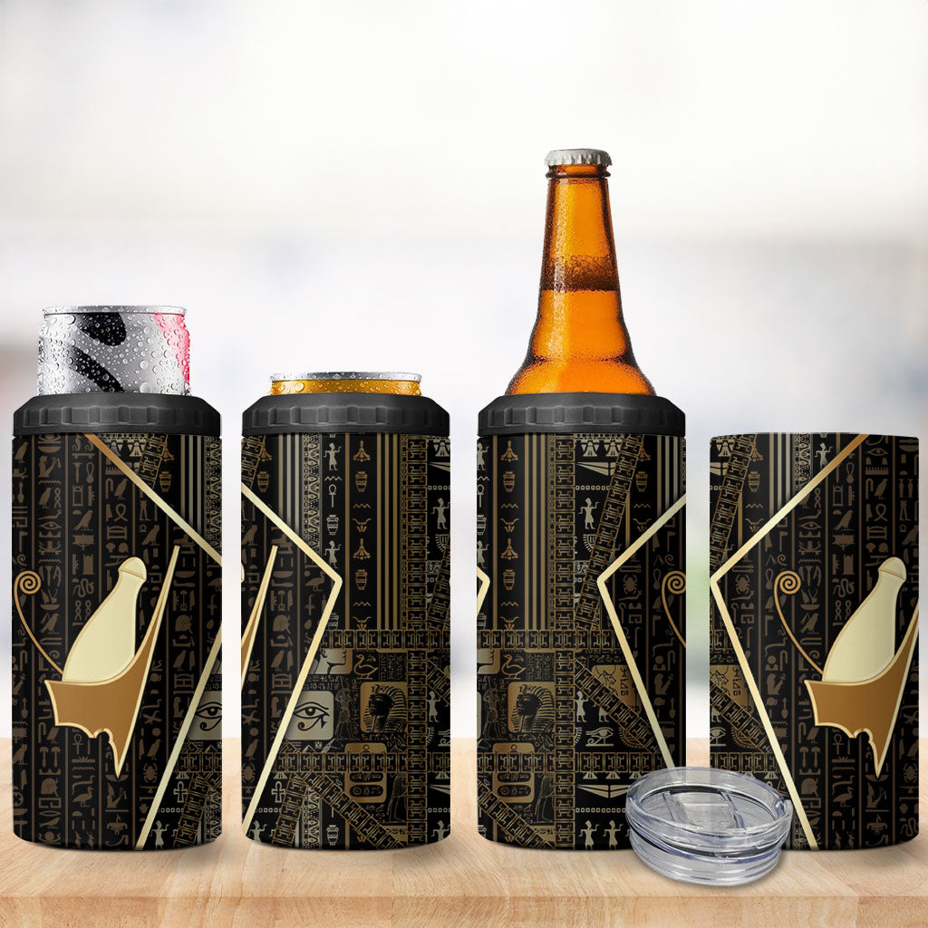 Egypt Pschent Crown 4 in 1 Can Cooler Tumbler Ancient Mythology Unified Pharaoh