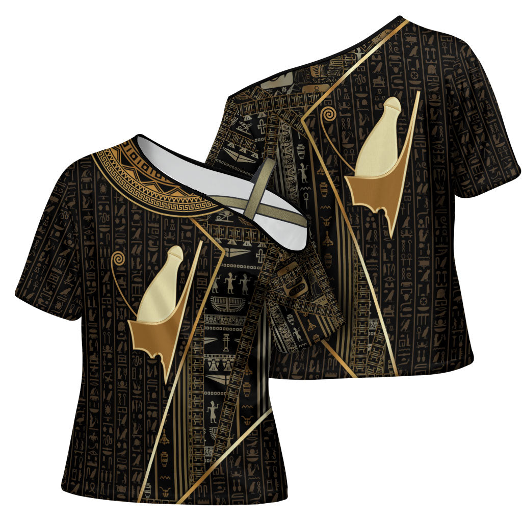 Egypt Pschent Crown Cross Shoulder Shirt Ancient Mythology Unified Pharaoh