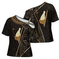 Egypt Pschent Crown Cross Shoulder Shirt Ancient Mythology Unified Pharaoh