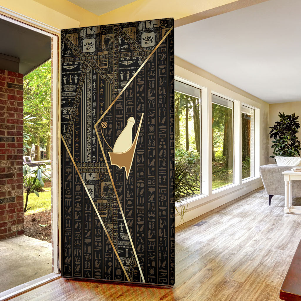 Egypt Pschent Crown Door Cover Ancient Mythology Unified Pharaoh