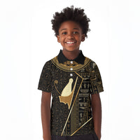 Egypt Pschent Crown Kid Polo Shirt Ancient Mythology Unified Pharaoh