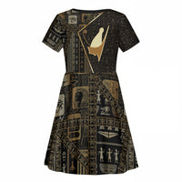Egypt Pschent Crown Kid Short Sleeve Dress Ancient Mythology Unified Pharaoh