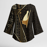 Egypt Pschent Crown Kimono Sleeve Blouse Ancient Mythology Unified Pharaoh