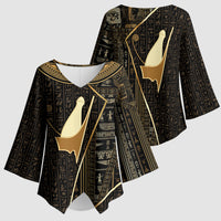 Egypt Pschent Crown Kimono Sleeve Blouse Ancient Mythology Unified Pharaoh
