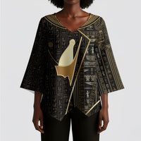 Egypt Pschent Crown Kimono Sleeve Blouse Ancient Mythology Unified Pharaoh