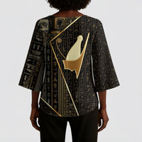 Egypt Pschent Crown Kimono Sleeve Blouse Ancient Mythology Unified Pharaoh