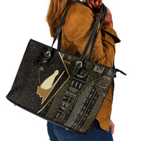 Egypt Pschent Crown Leather Tote Bag Ancient Mythology Unified Pharaoh