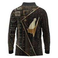 Egypt Pschent Crown Long Sleeve Polo Shirt Ancient Mythology Unified Pharaoh