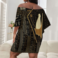 Egypt Pschent Crown Off Shoulder Short Dress Ancient Mythology Unified Pharaoh