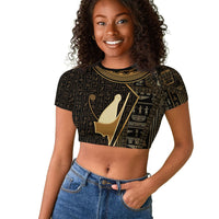 Egypt Pschent Crown Raglan Cropped T shirt Ancient Mythology Unified Pharaoh