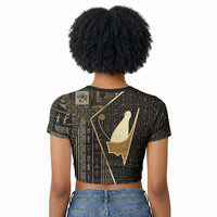 Egypt Pschent Crown Raglan Cropped T shirt Ancient Mythology Unified Pharaoh
