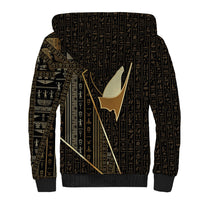 Egypt Pschent Crown Sherpa Hoodie Ancient Mythology Unified Pharaoh