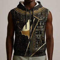Egypt Pschent Crown Sleeveless Zip Hoodie Ancient Mythology Unified Pharaoh