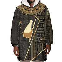 Egypt Pschent Crown Wearable Blanket Hoodie Ancient Mythology Unified Pharaoh