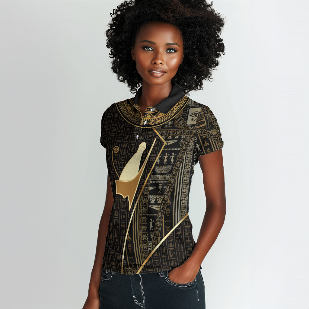 Egypt Pschent Crown Women Polo Shirt Ancient Mythology Unified Pharaoh