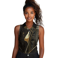 Egypt Pschent Crown Women Sleeveless Polo Shirt Ancient Mythology Unified Pharaoh