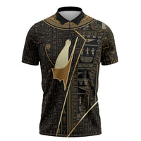 Egypt Pschent Crown Zipper Polo Shirt Ancient Mythology Unified Pharaoh