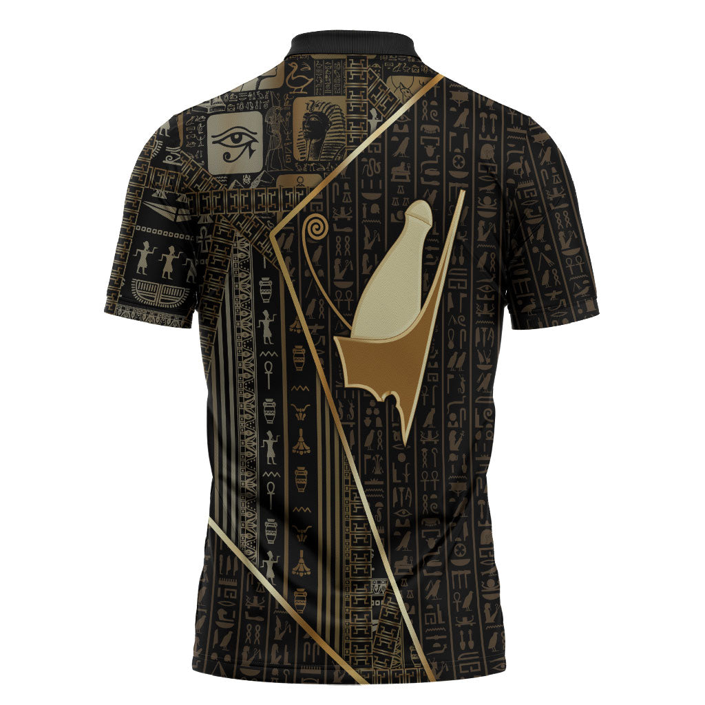 Egypt Pschent Crown Zipper Polo Shirt Ancient Mythology Unified Pharaoh