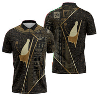 Egypt Pschent Crown Zipper Polo Shirt Ancient Mythology Unified Pharaoh