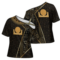 Egypt Akhet Cross Shoulder Shirt Ancient Mythology Horizon Sun Disk