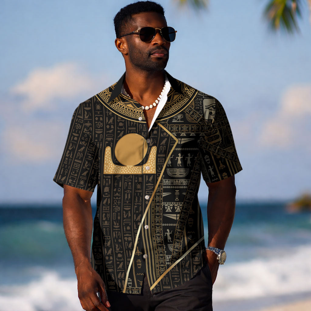 Egypt Akhet Hawaiian Shirt Ancient Mythology Horizon Sun Disk DT05