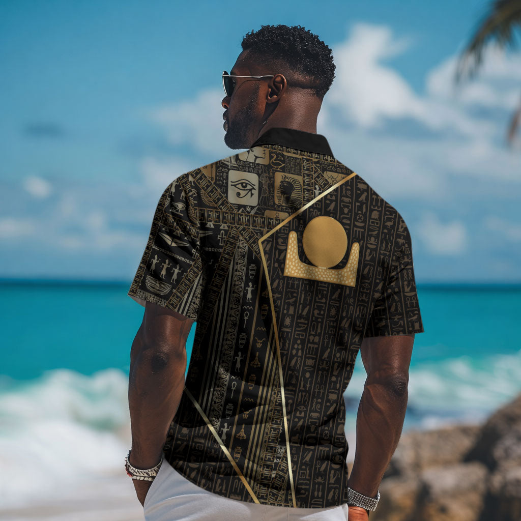 Egypt Akhet Hawaiian Shirt Ancient Mythology Horizon Sun Disk DT05