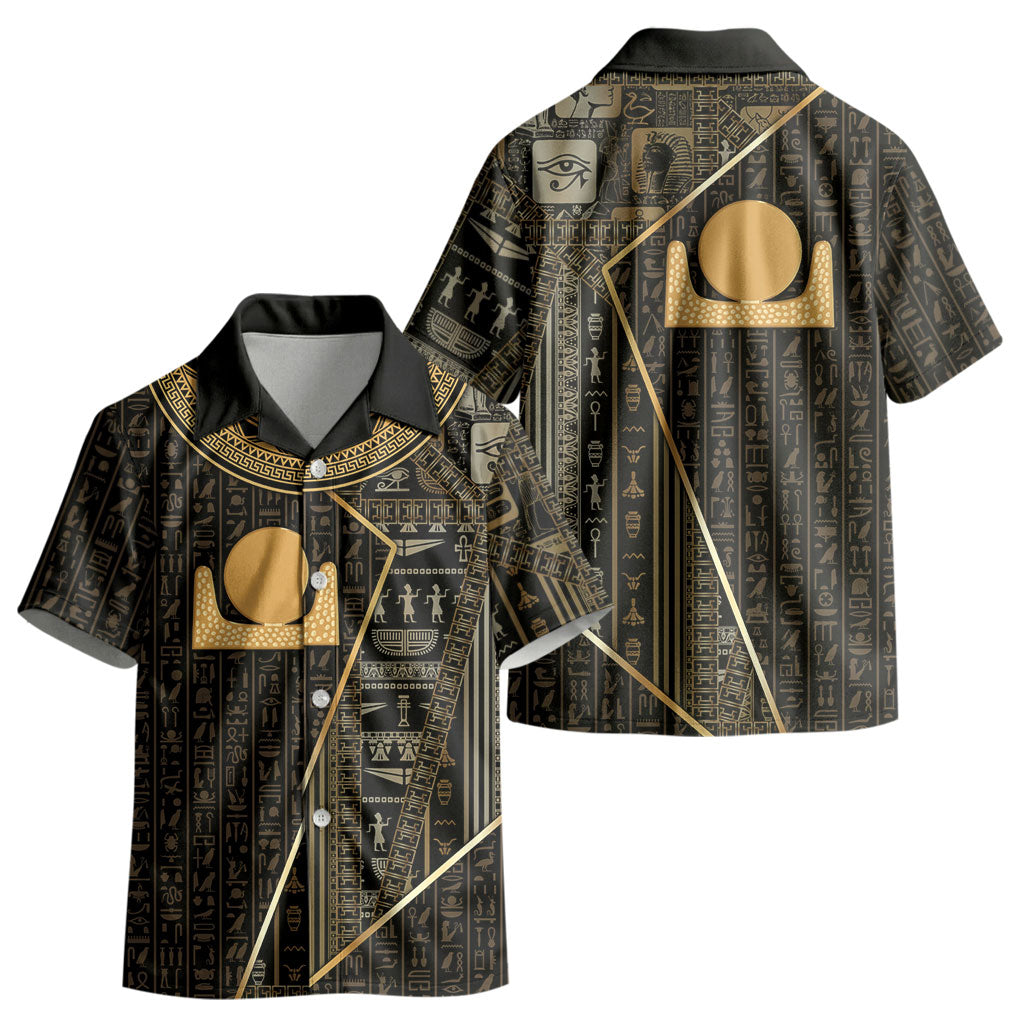 Egypt Akhet Kid Hawaiian Shirt Ancient Mythology Horizon Sun Disk DT05
