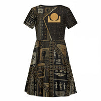 Egypt Akhet Kid Short Sleeve Dress Ancient Mythology Horizon Sun Disk