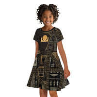 Egypt Akhet Kid Short Sleeve Dress Ancient Mythology Horizon Sun Disk