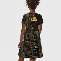 Egypt Akhet Kid Short Sleeve Dress Ancient Mythology Horizon Sun Disk