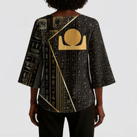 Egypt Akhet Kimono Sleeve Blouse Ancient Mythology Horizon Sun Disk