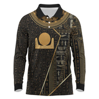 Egypt Akhet Long Sleeve Polo Shirt Ancient Mythology Horizon Sun Disk