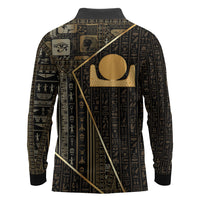 Egypt Akhet Long Sleeve Polo Shirt Ancient Mythology Horizon Sun Disk