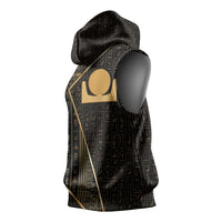 Egypt Akhet Sleeveless Hoodie Ancient Mythology Horizon Sun Disk