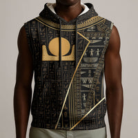 Egypt Akhet Sleeveless Hoodie Ancient Mythology Horizon Sun Disk