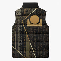 Egypt Akhet Sleeveless Puffer Jacket Ancient Mythology Horizon Sun Disk