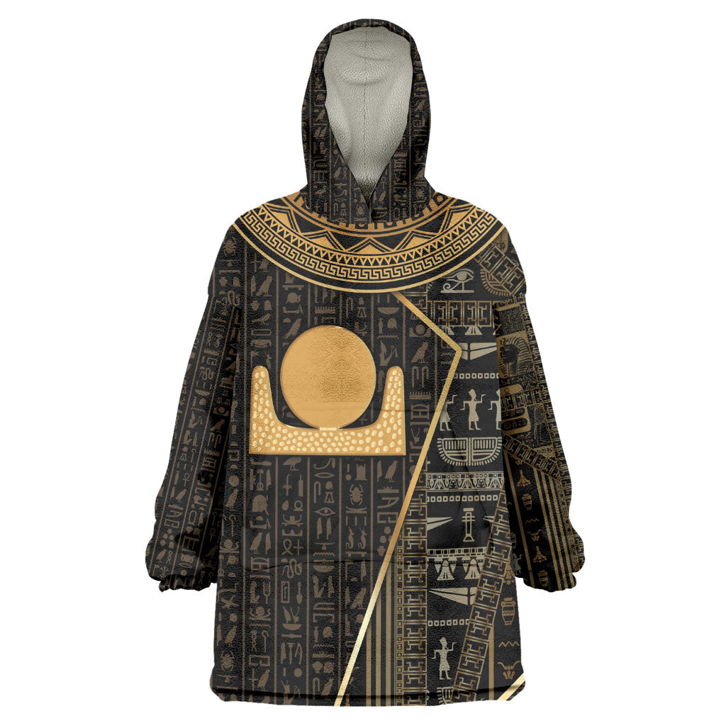 Egypt Akhet Wearable Blanket Hoodie Ancient Mythology Horizon Sun Disk