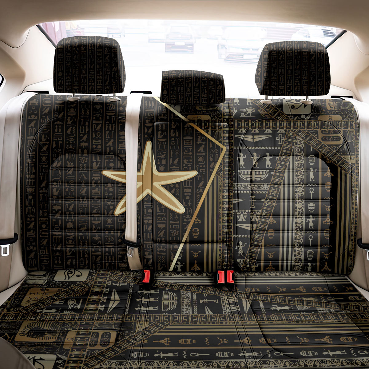 Egypt Seba Back Car Seat Cover Ancient Mythology Golden Star Royal