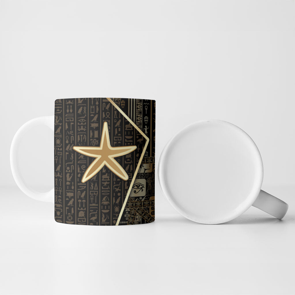 Egypt Seba Ceramic Mug Ancient Mythology Golden Star Royal