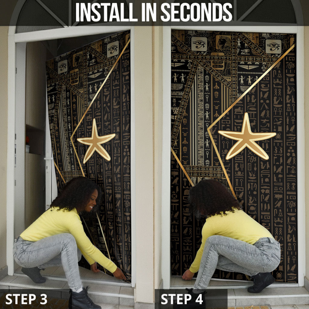 Egypt Seba Door Cover Ancient Mythology Golden Star Royal