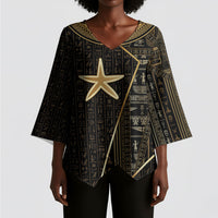 Egypt Seba Kimono Sleeve Blouse Ancient Mythology Golden Star Royal