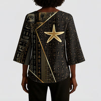 Egypt Seba Kimono Sleeve Blouse Ancient Mythology Golden Star Royal