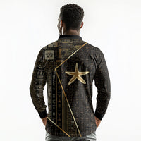 Egypt Seba Long Sleeve Polo Shirt Ancient Mythology Golden Star Royal