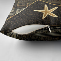 Egypt Seba Pillow Cover Ancient Mythology Golden Star Royal