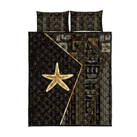 Egypt Seba Quilt Bed Set Ancient Mythology Golden Star Royal